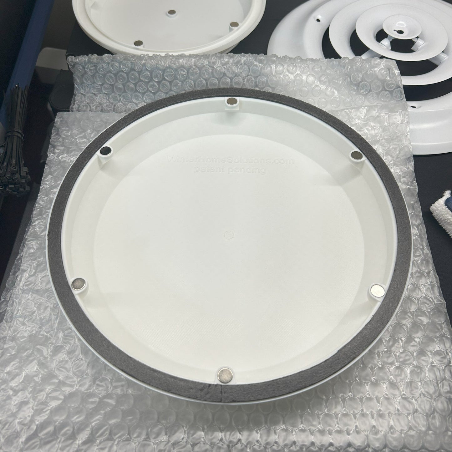 8" Round Custom Ceiling Vent Diffuser Cover with Foam Seal Neodymium Rare Earth Magnetic Mount